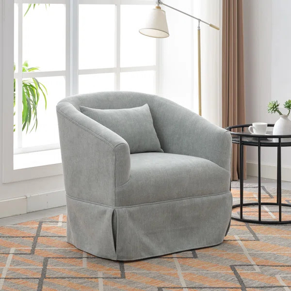 360° Swivel Accent Armchair with Plump Pillow Upholstered Comfy Sofa Chair | Wayfair North America
