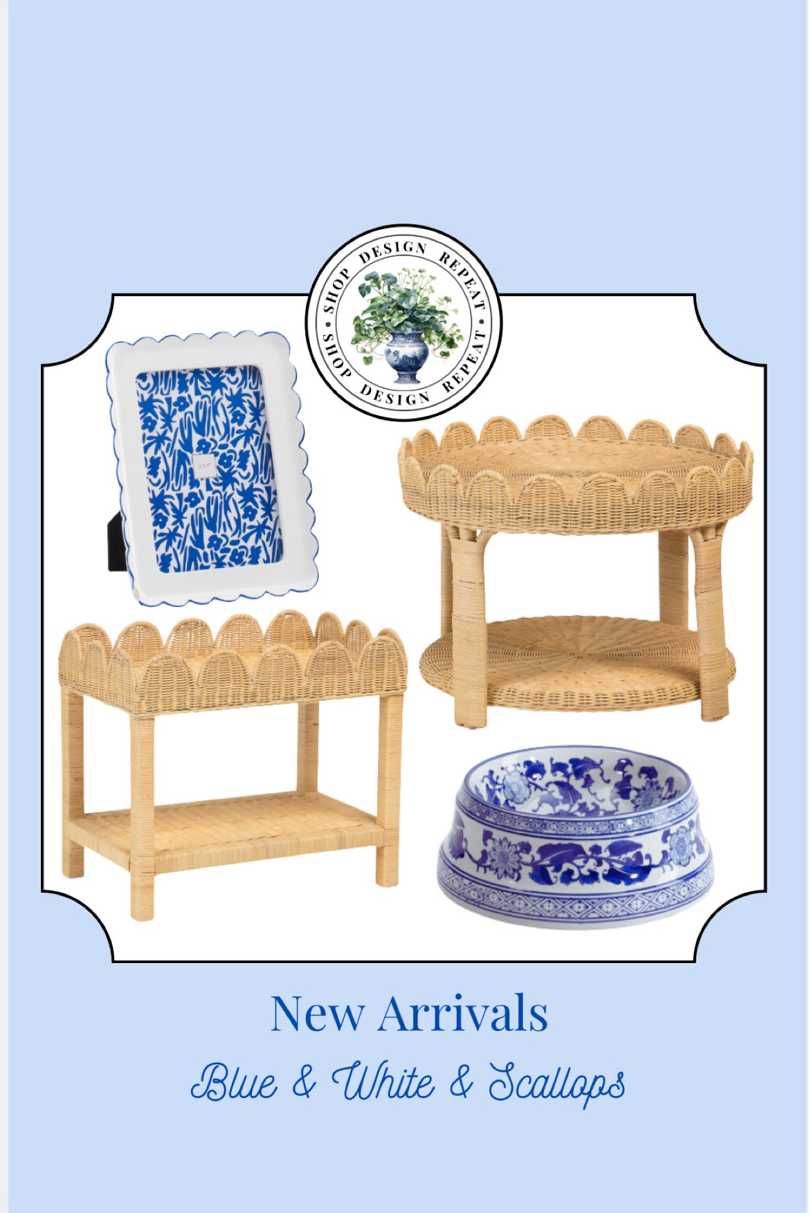Great prices on adorable new arrivals. What more could a girl ask for?


#scallopedfurniture #blueandwhite #rattanfurniture #wicker #seagrass #coastalgrandma #serenaandlilydupe