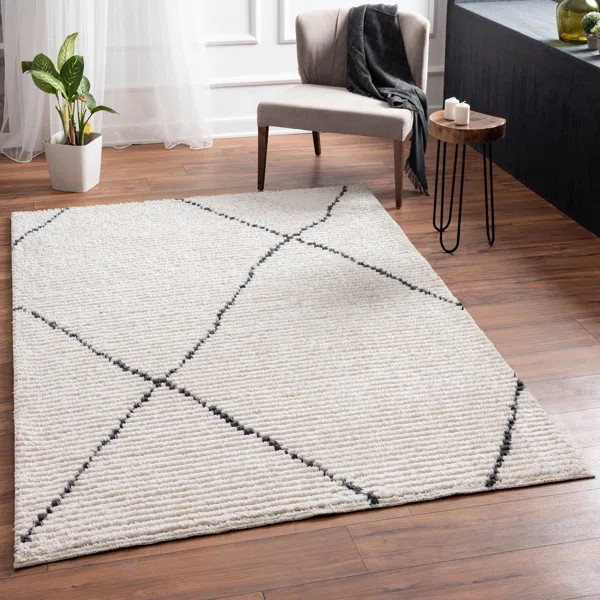 Laile Geometric Cream Area Rug | Wayfair North America