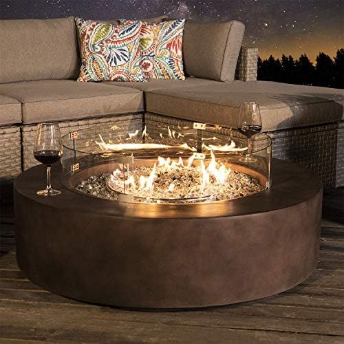 COSIEST Outdoor Propane Fire Pit Coffee Table w Dark Bronze 40.5-inch Round Base Patio Heater, 50,00 | Amazon (US)