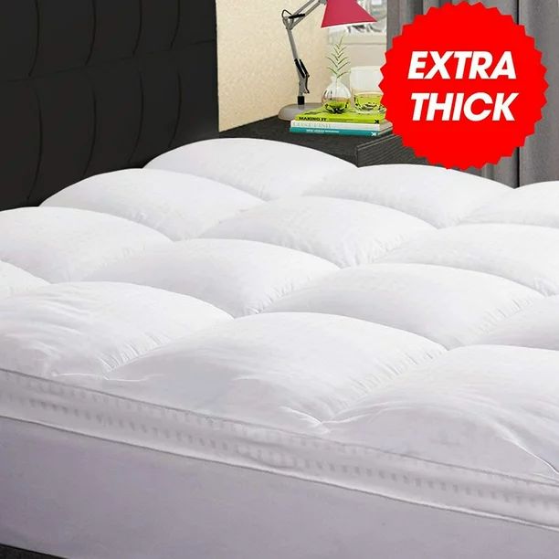 Extra Thick Mattress Topper Cooling Mattress Pad Cover Topper 400TC Cotton Pillow Top with 8-21In... | Walmart (US)