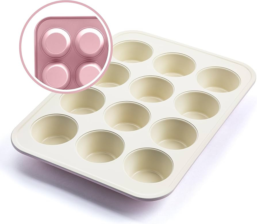 GreenLife 12-Cup Muffin Pan, Healthy Ceramic Nonstick Bakeware, PFOA & PFAS-Free Cupcake Sheet, D... | Amazon (US)