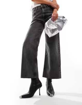 schuh Babette sock heeled ankle boots with toe cap in black | ASOS (Global)