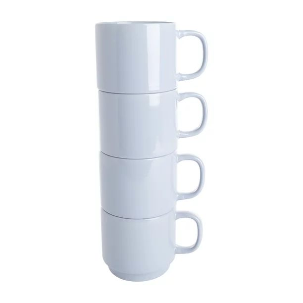 Gap Home Color Cups 14.8-Ounce Stackable Light Blue Stoneware Mug Set, Set of 4 | Walmart (US)