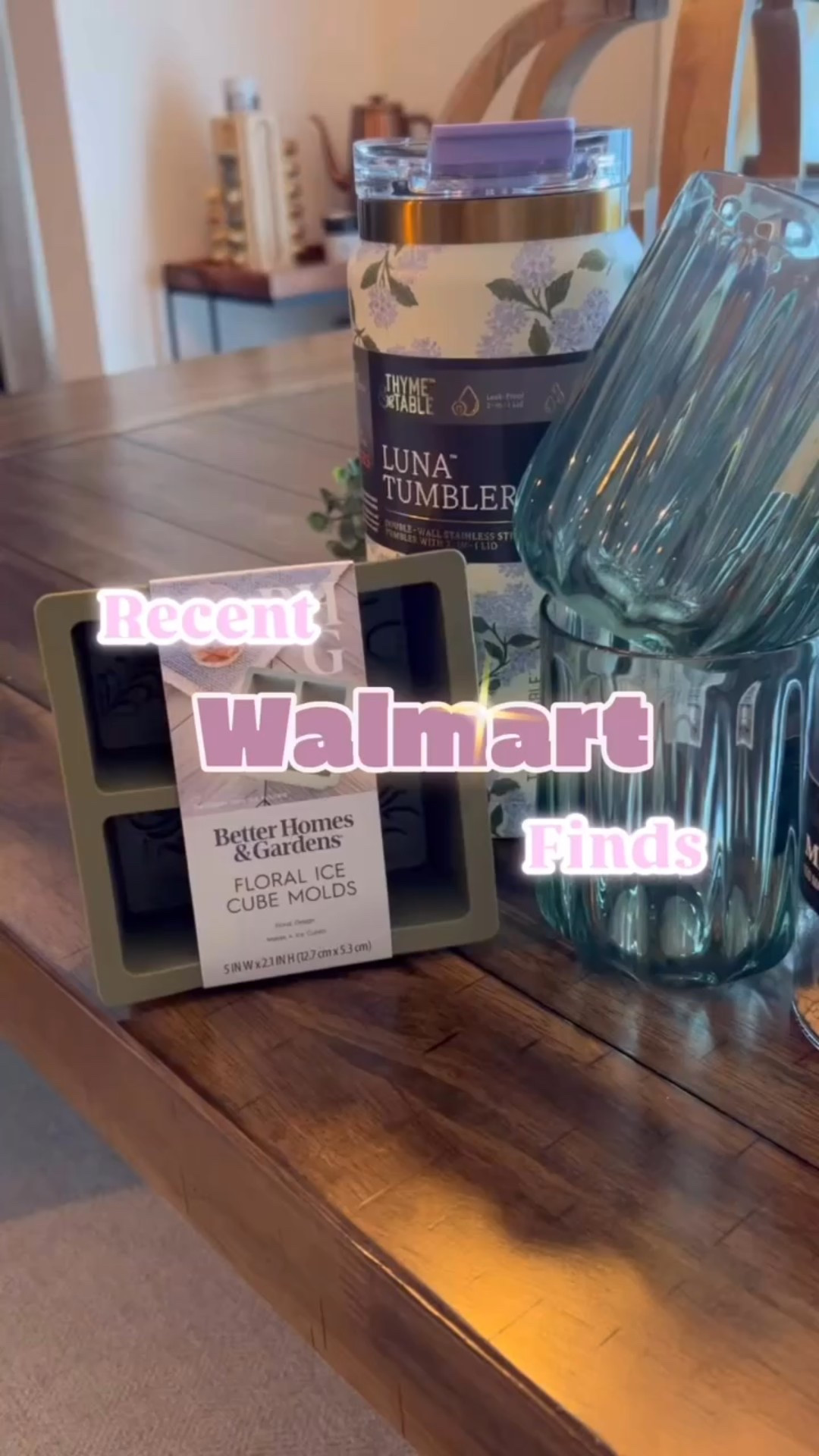 💜💙 Recent WalMart finds! Obsessed with these finds! The last item would make such a pretty Mother’s Day gift! 🫶🏼 

✨BH&G- Green cups - under $3
✨BH&G Straw Set - under $4
✨BH&G Floral Ice Cube Molds - under $4
✨Thyme & Table - Matches - under $10
✨Thyme & Table 32oz Luna Tumbler - under $17 (I have this tumbler in MULTIPLE patterns and I LOVEEEEE it!) 
#walmart #walmartfinds #homeinspo #thymeandtable #betterhomesandgardens #coffeefavorites #mothersday #giftideas #giftguide #springstyle 

#LTKHome #LTKSeasonal