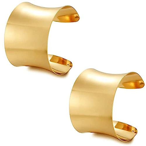 Gold Bangles for Women Chunky Gold Cuff Bracelet Chunky Bangles Bracelets for Women Non Tarnish Trendy Dainty Gold Jewelry Gifts | Amazon (US)