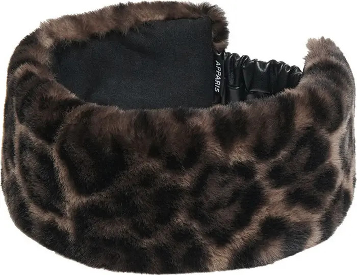 Apparis Eleni Leopard Print Faux Fur Headband | Nordstrom | Nordstrom