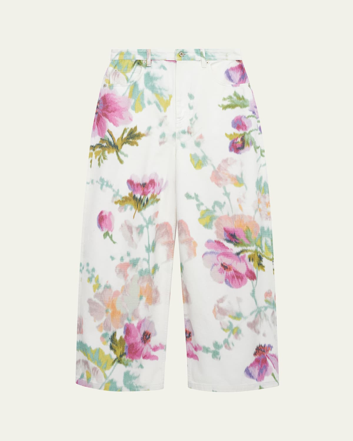 Floral-Print Wide-Leg Jeans | Bergdorf Goodman