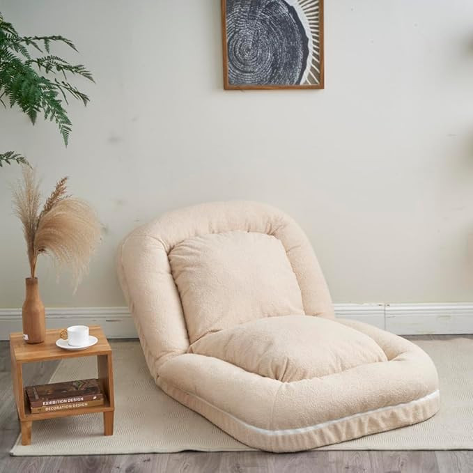 18 Sections Adjustable Triple Fold Down Sofa Bed,Foldable Lazy Sofa Small Tatami with Pillow, Pul... | Amazon (US)