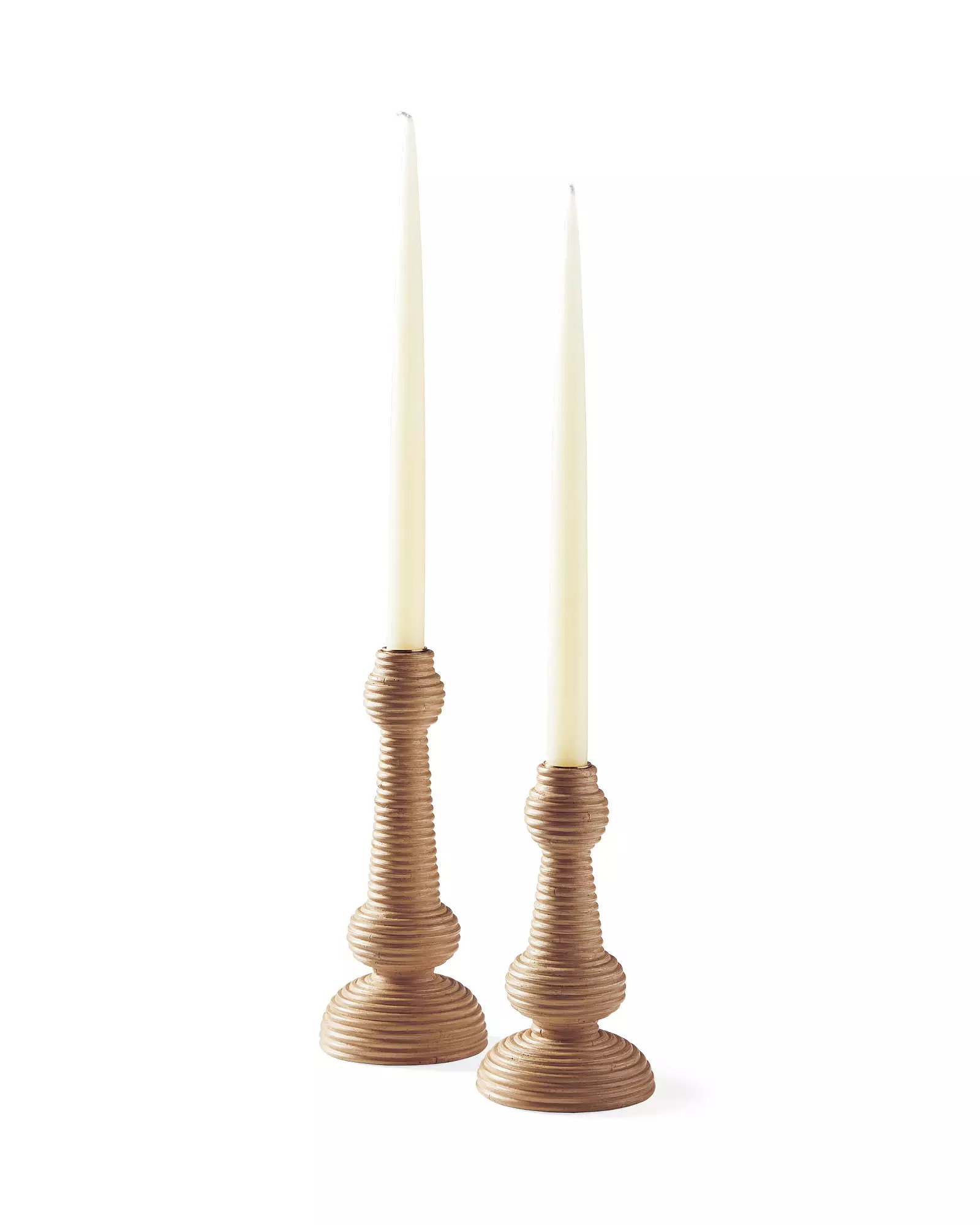 Carmel Rattan Taper Holder | Serena and Lily