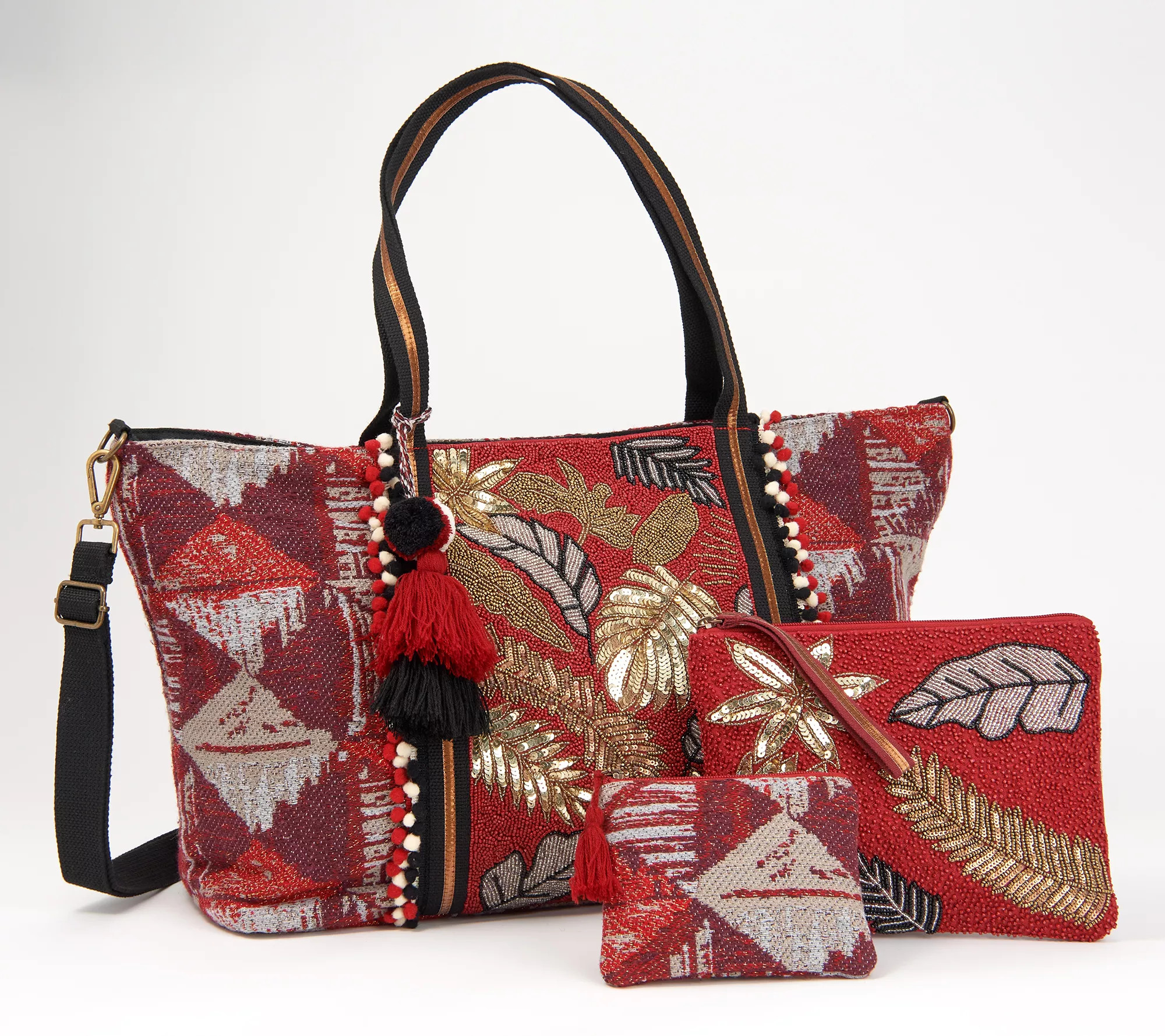 America and Beyond Embellished Tote w/ Two Pouches - QVC.com | QVC