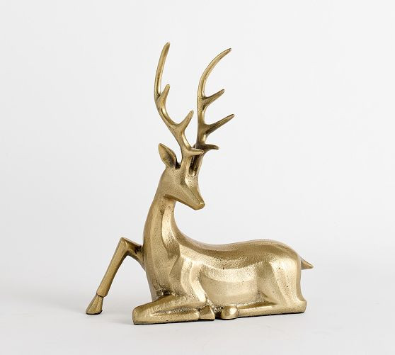 Brass Stag Reindeer Object | Pottery Barn (US)