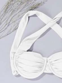 Ruched Crisscross Underwire Bikini Top SKU: sw2301317278727373(1000+ Reviews)$7.99$7.59Join for a... | SHEIN