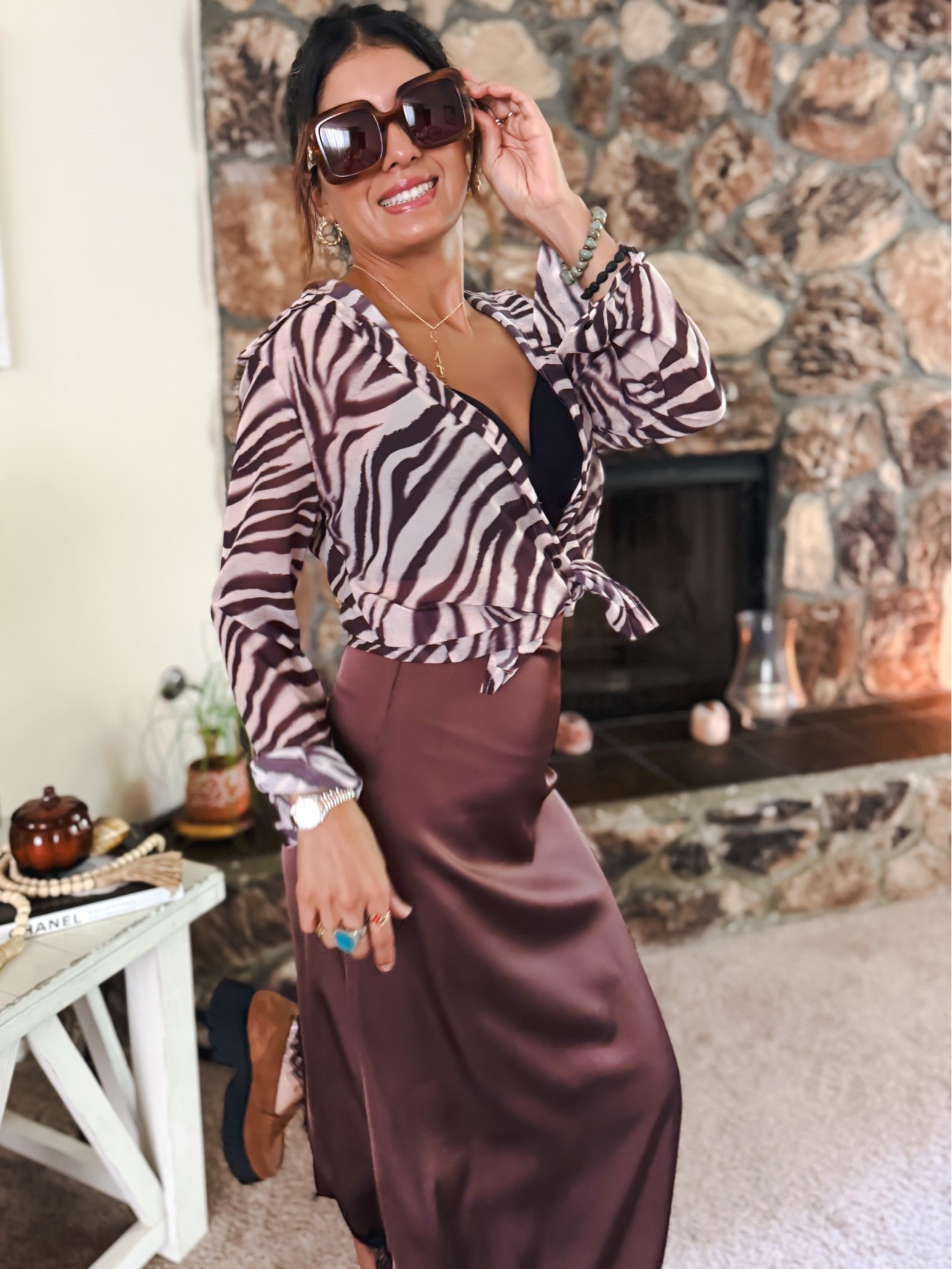 OOTD 🤎 A little polished, a little effortless. Loving the way this satin skirt elevates the look with a button-down shirt, while my comfy Truekind bra keeps everything feeling secure and comfortable underneath. Finished with loafers for that chic, easy-to-wear touch. Perfect for a dressed-up day or dinner look!

satin skirt, satin midi skirt, button-down shirt, women’s button-down, chic OOTD, elegant casual outfit, elevated everyday style, women’s fashion, mom style, classy outfit, comfortable bra, Truekind bra, supportive wireless bra, loafers, women’s loafers, dressy casual outfit, neutral outfit, fall fashion, transitional fashion, date night outfit, stylish mom outfit

#LTKootd #LTKOver40 #LTKSeasonal
