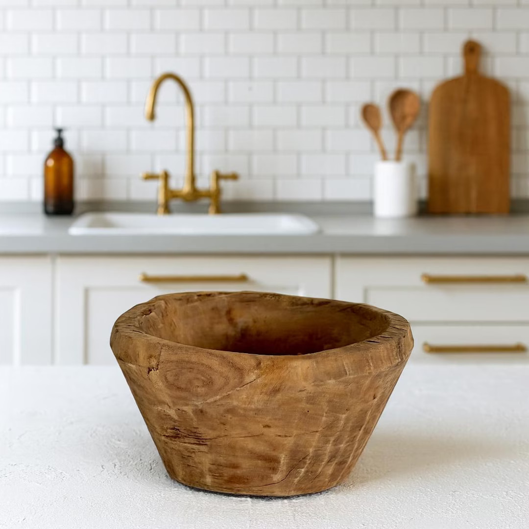 Bring a touch of timeless craftsmanship into your home with this hand-carved wooden bowl, thought... | Etsy (US)