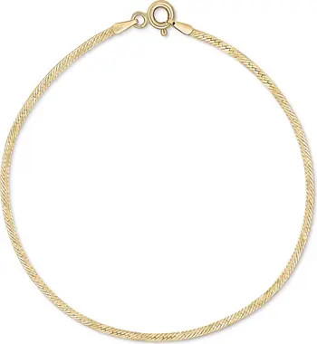 14K Gold Herringbone Chain Bracelet | Nordstrom