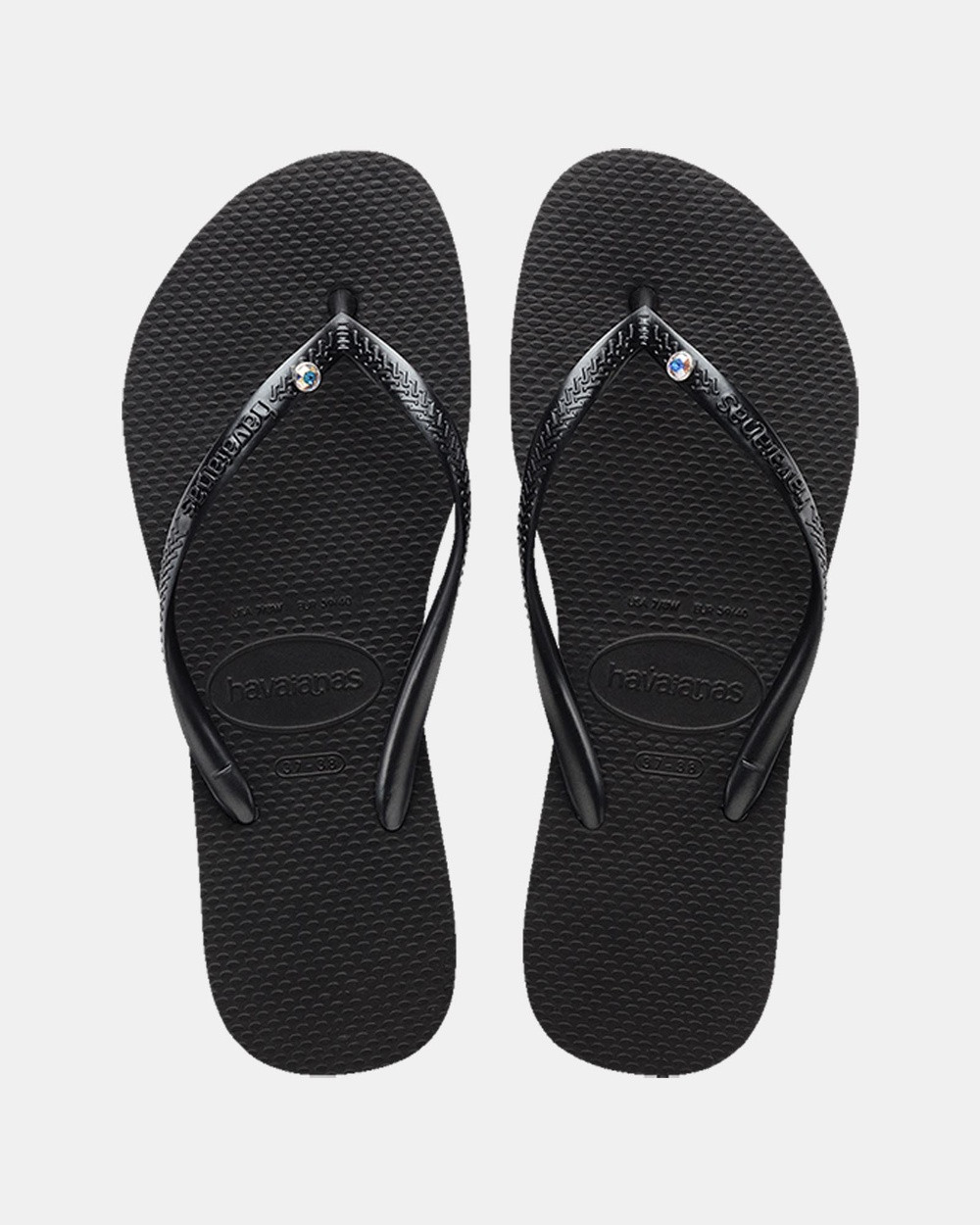 Havaianas - Havaianas Slim Crystal   Women's - All thongs (PRETO BLACK) Havaianas Slim Crystal - Women's | THE ICONIC (AU & NZ)