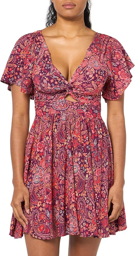 Angie Women's Twist Front Peekaboo Cutout Short Sleeve Dress | Amazon (US)