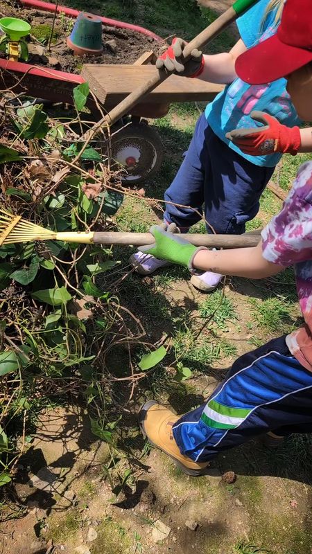 We've been working on clearing ivy from the backyard, and the kids are always happy to join in (especially when they have their own tools to use!)These kids gloves are just the right size, and the wheelbarrow gets good use year round

#LTKfamily #LTKkids #LTKhome