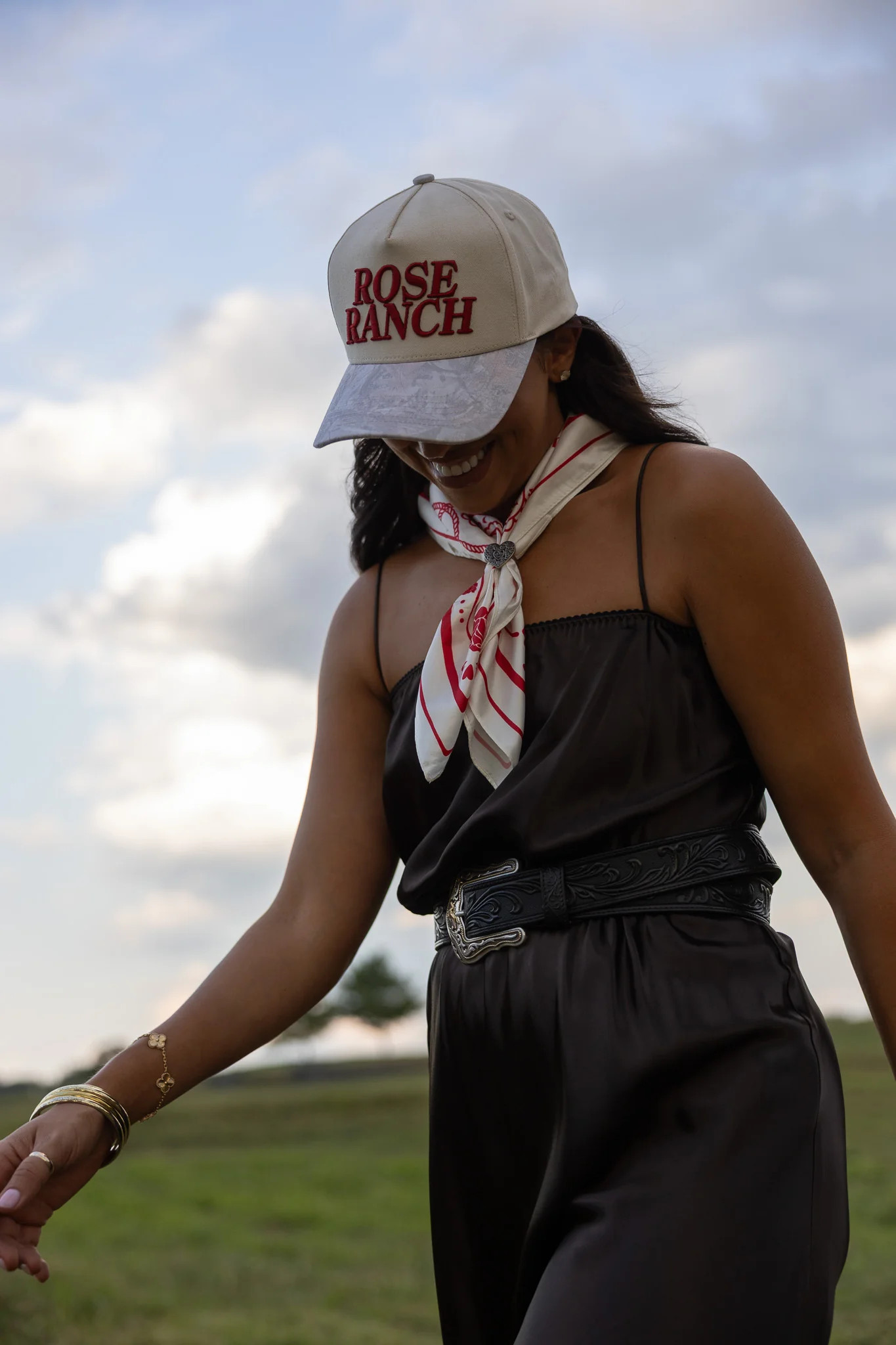 Rose Ranch Silk Bandana | Rustler Hat Co.