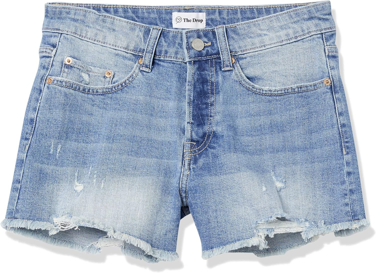 The Drop Women's Sasha Vintage Mid-Rise Button-Fly Cutoff Denim Short | Amazon (US)