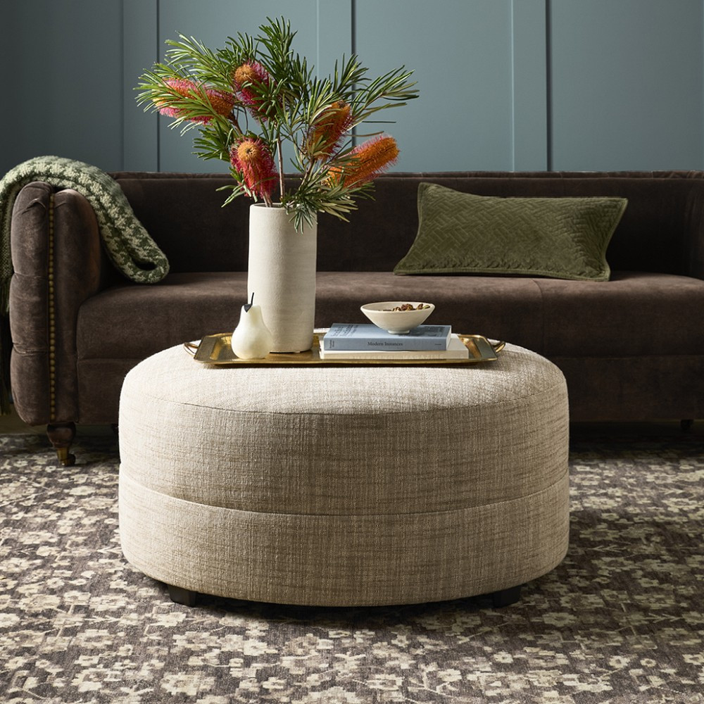Capri Round Coffee Table Ottoman (36") | Williams-Sonoma