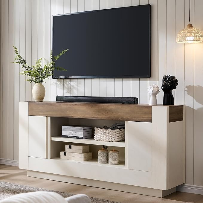 OKD Modern 70" TV Stand, Entertainment Center for TVs Up to 80", Media Console with Large Open St... | Amazon (US)