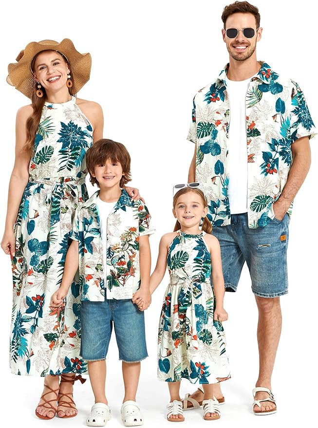 PATPAT Family Hawaiian Matching Outfits Mommy and Me Outfits Caribbean Vacation Summer Tropical H... | Amazon (US)