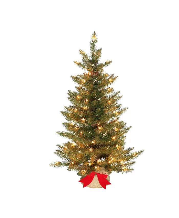 3" Pre-Lit Slim Fraser Fir Artificial Christmas Tree | Macy's