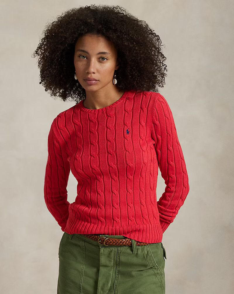 Cable-Knit Cotton Crewneck Jumper | Ralph Lauren (UK)