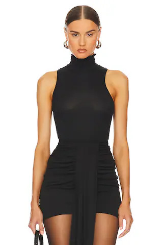 Helsa Turtleneck Tank in 2nd Skin Jersey in Black from Revolve.com | Revolve Clothing (Global)