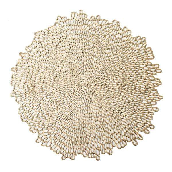 Round Gold Bloom Vinyl Placemat | At Home