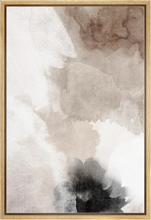 SIGNWIN Framed Canvas Print Wall Art Faded Textured Brown & White Color Blocks Abstract Illustrat... | Amazon (US)