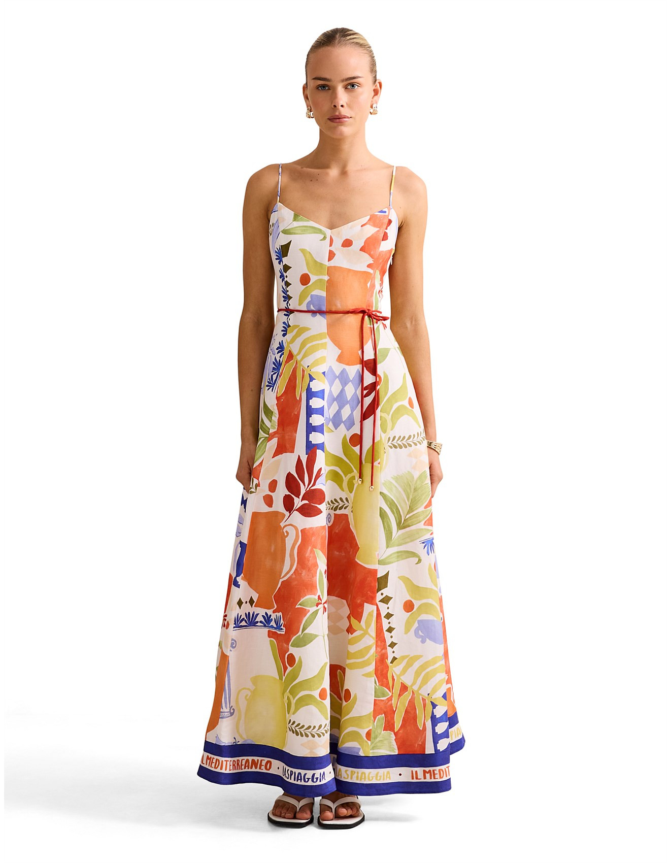 MATTIE SEAM DETAIL LINEN MIDI DRESS | David Jones (Australia & New Zealand)