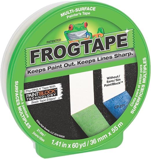 Duck FrogTape Multi-Surface Painting Tape, 1-7/16" x 2160", Green | Amazon (US)