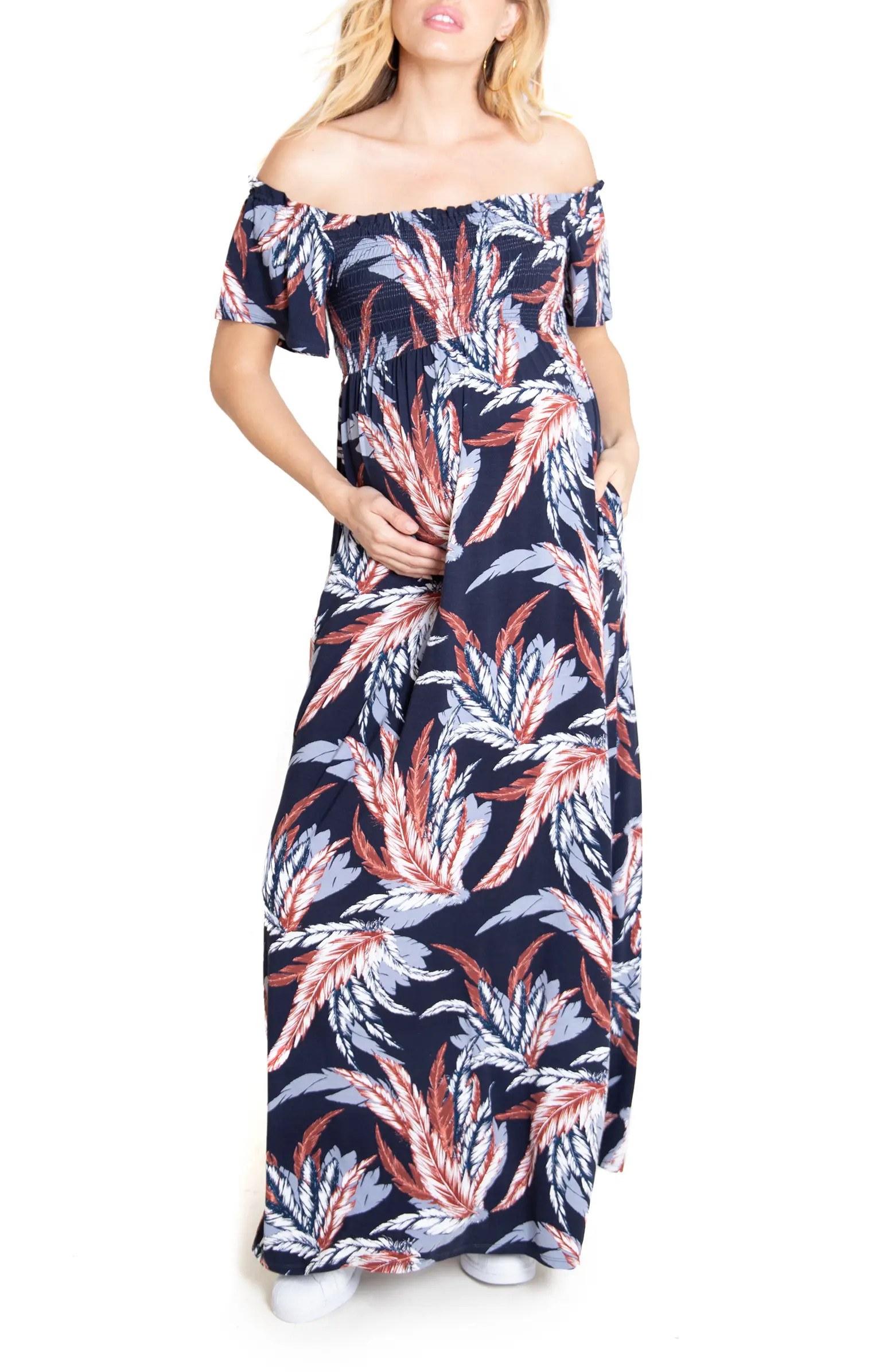 Ingrid & Isabel® Off the Shoulder Maternity Maxi Dress | Nordstrom | Nordstrom