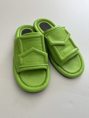 Tibi 40 Beryen Neon Sandal Sandals Green Pockets Shoes Slides Mules Beyren  | eBay | eBay US