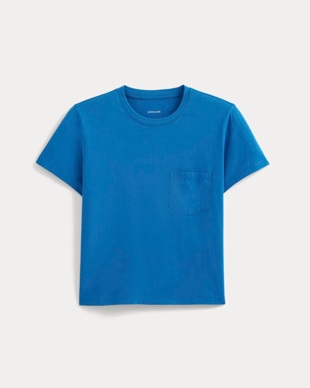 The Box-Cut Tee in Essential Cotton | Imperial Blue | Pocket | Everlane