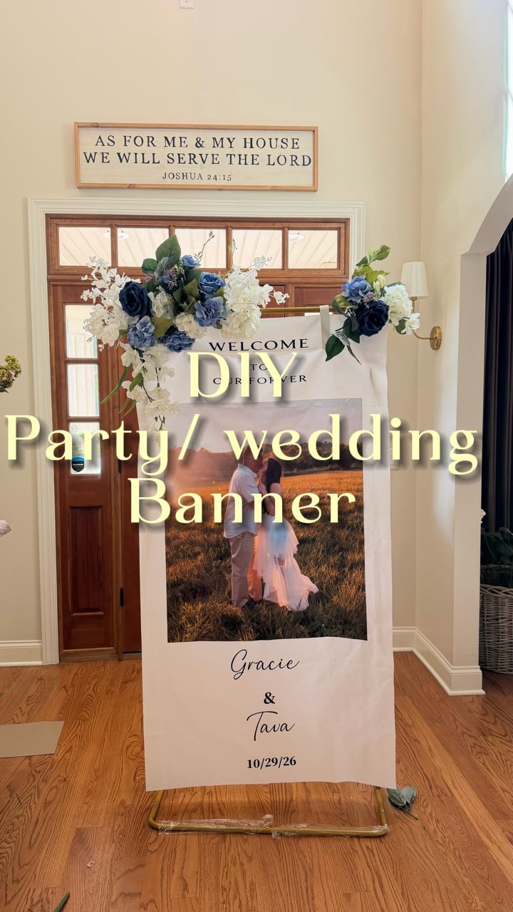DIY PARTY/WEDDING BANNER 🤍✨

I cannot believe how EASY and affordable this custom party backdrop turned out! This is the perfect DIY wedding decor idea, bridal shower backdrop, baby shower decoration, birthday party setup, or graduation party display — all on a budget!

Here’s how I made it:
✨ Custom banner from SHEIN
✨ Flowers from Hobby Lobby
✨ Stand from Amazon
✨ Pool noodles attached to the poles to hold the flowers in place

I simply added the pool noodles onto the stand poles, stuck the floral stems inside, and created the prettiest high-end looking floral banner display for a fraction of the price!

This DIY backdrop looks SO luxe for weddings, receptions, engagement parties, bridal showers, birthdays, and more — but cost less than $10 for the banner itself 🙌

SAVE this idea for your next event 💐

#DIYWeddingDecor #WeddingBackdrop #PartyDecorIdeas #WeddingDIY #BridalShowerDecor #BudgetWeddingIdeas #DIYPartyDecor #EventDecor #WeddingInspo #DIYBackdrop #AffordableDecor #PartyBackdrop #WeddingReceptionDecor #WeddingIdeas #HobbyLobbyFinds #SHEINFinds #AmazonFinds #WeddingDecorIdeas #BalloonBackdrop #PartyInspo #DIYDecorIdeas #BudgetFriendlyDecor #GraduationPartyIdeas #BabyShowerDecor #FloralBackdrop