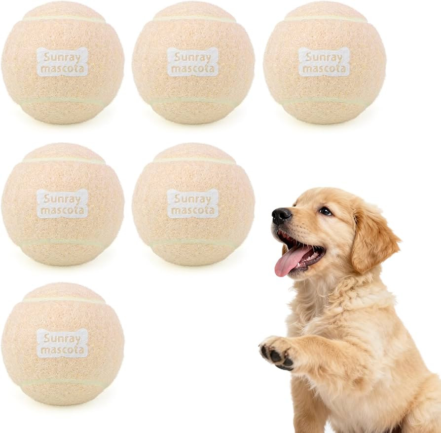 2.5" Dog Tennis Balls 6-Pack Silent Bounce, Tough Rubber Core, Durable Fetch & Training Toys for ... | Amazon (US)