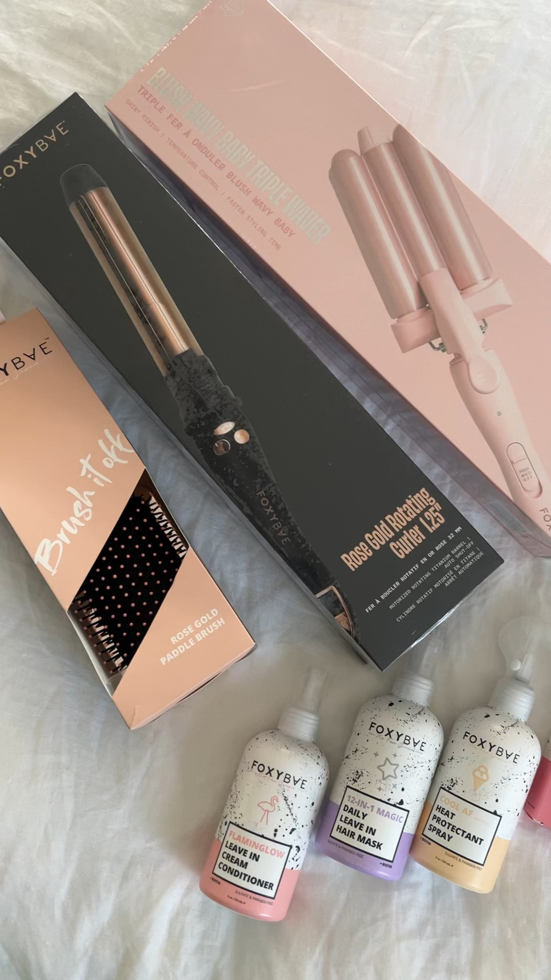 Code “KRISTINA” everything’s on major sale. 
FoxyBae hair products. Leave in treatments, heat protectant, triple waver hair crimper, rotating curling iron curler 1.25 inch. Hair mask  

#LTKbeauty #LTKsalealert #LTKunder100