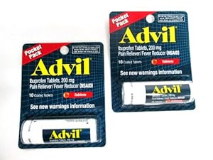 2 Pack of Pocket Pack Advil Pain Reliever / Fever Reducer Ibuprofen Gel Caplets 200mg - 10 Coated... | Amazon (US)