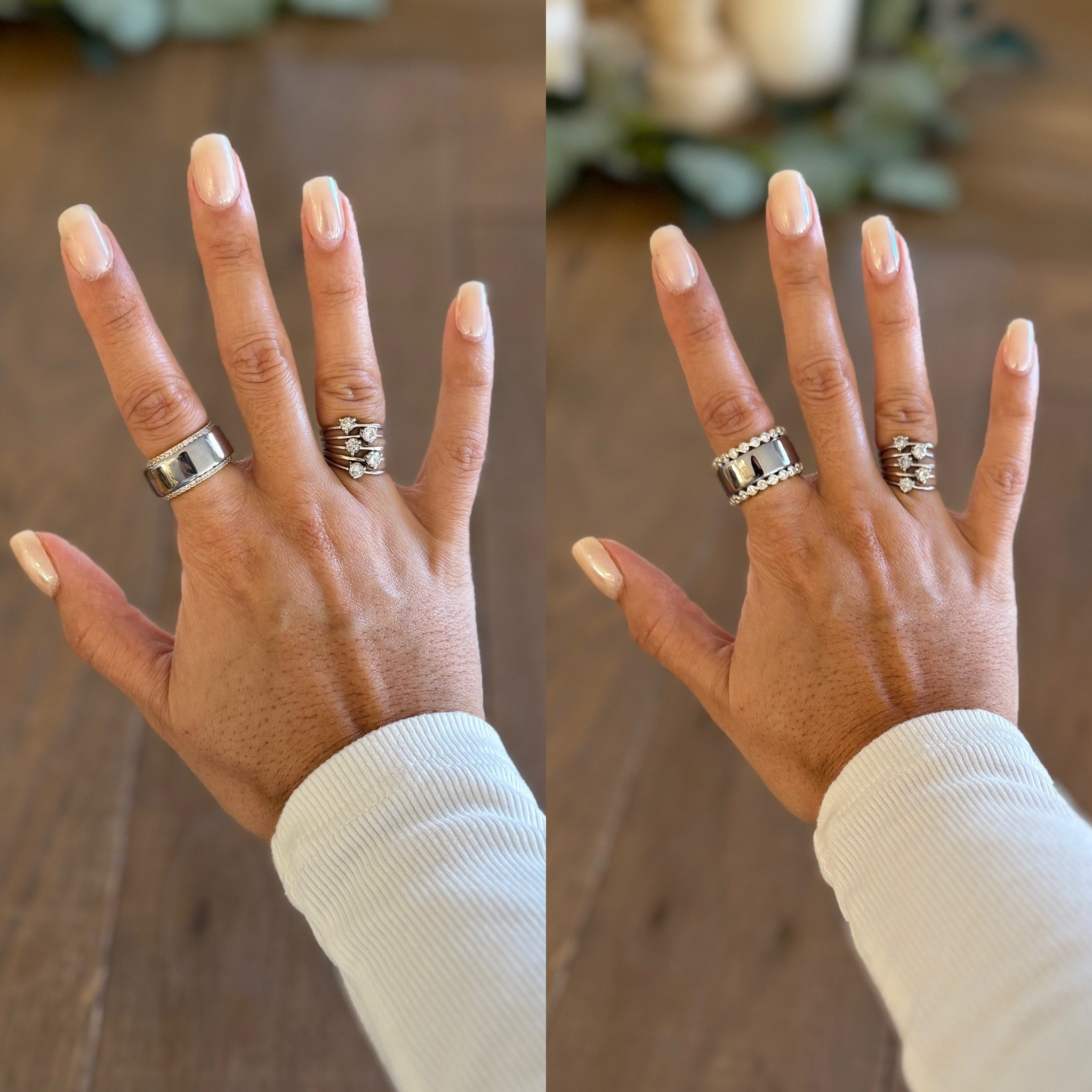 The oura ring with bands around it 🤍