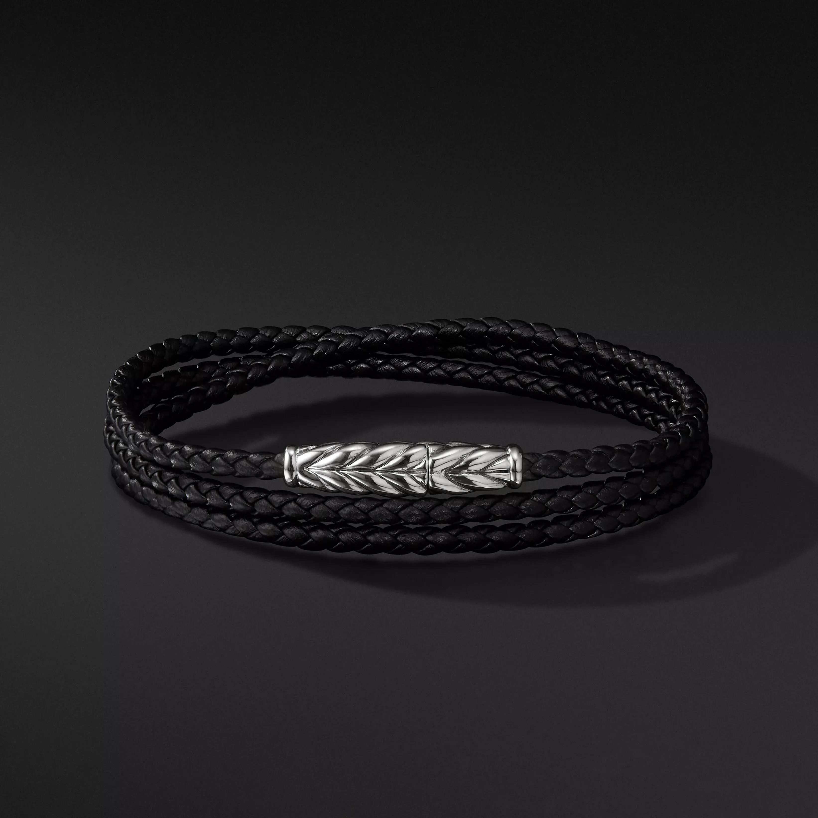 David Yurman Chevron Triple-Wrap Bracelet in Black, Men's