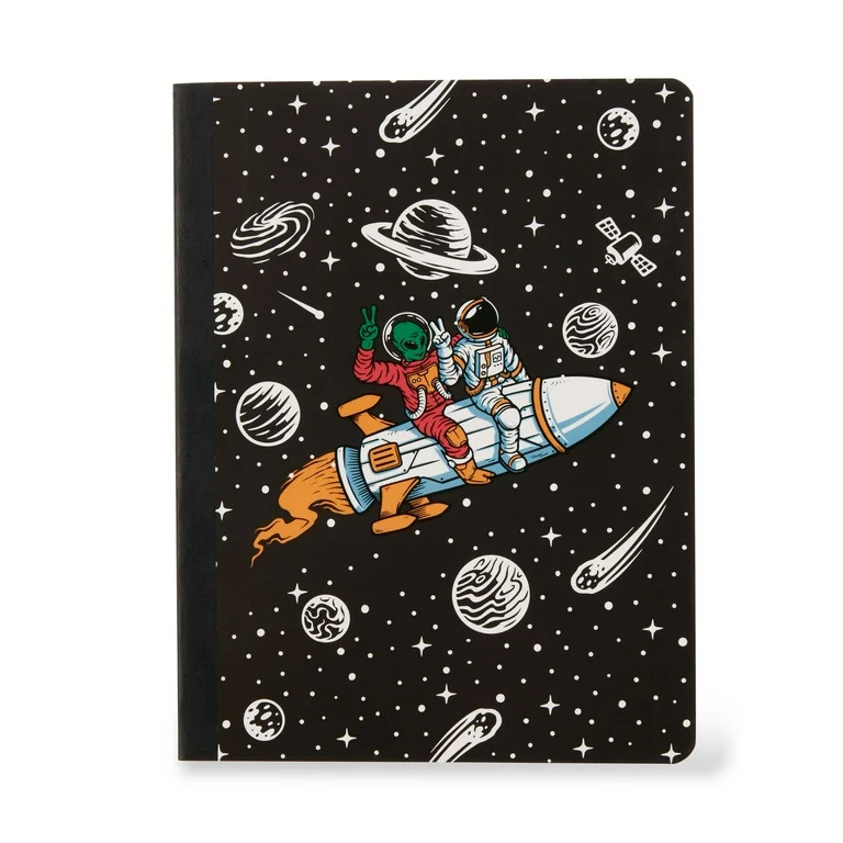Pen+Gear Composition Book, Black, Alien and Astronaut Rocket Ship | Walmart (US)