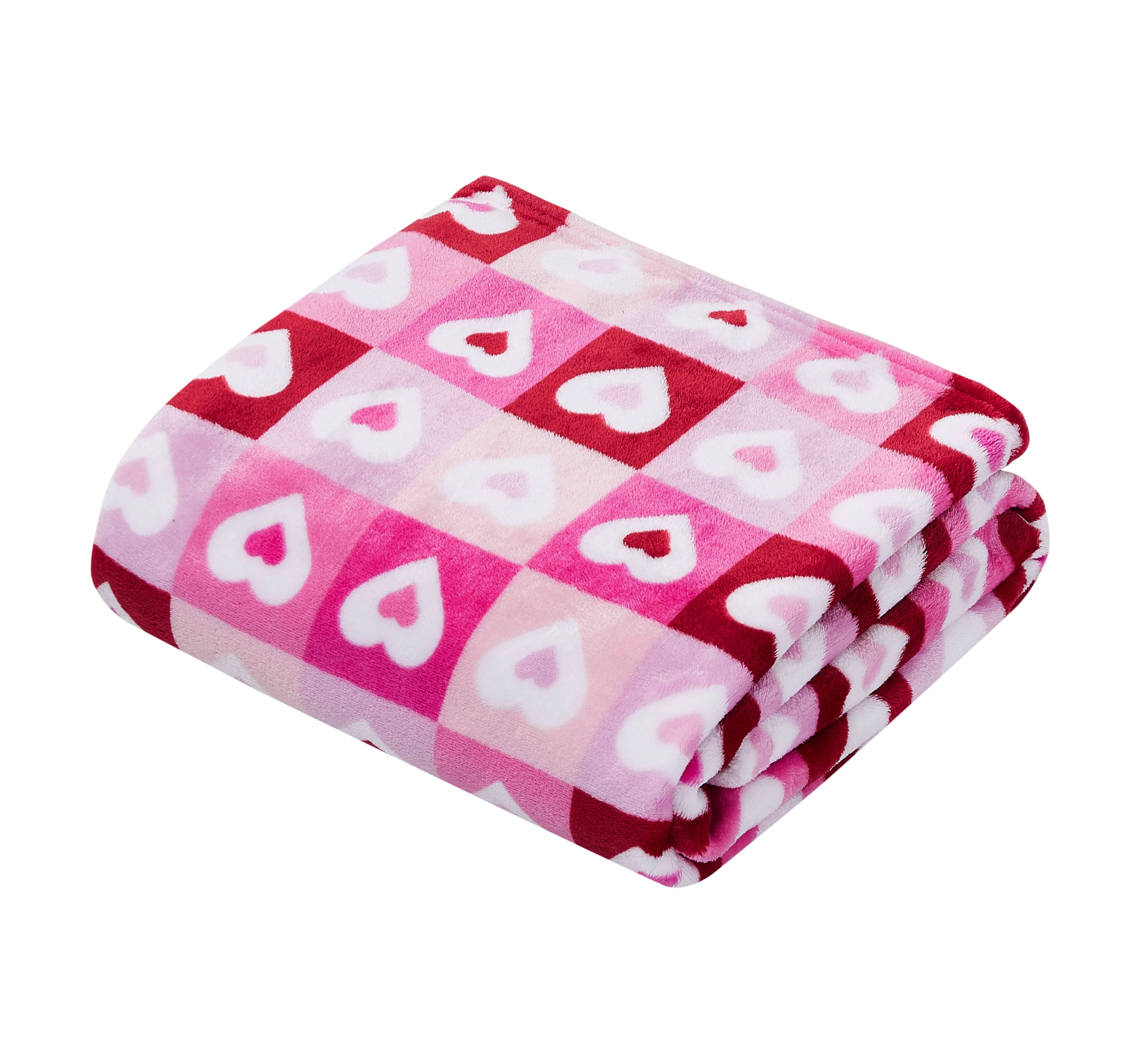 Way To Celebrate Valentine's Day Heart Grid Throw Blanket, Standard Throw | Walmart (US)