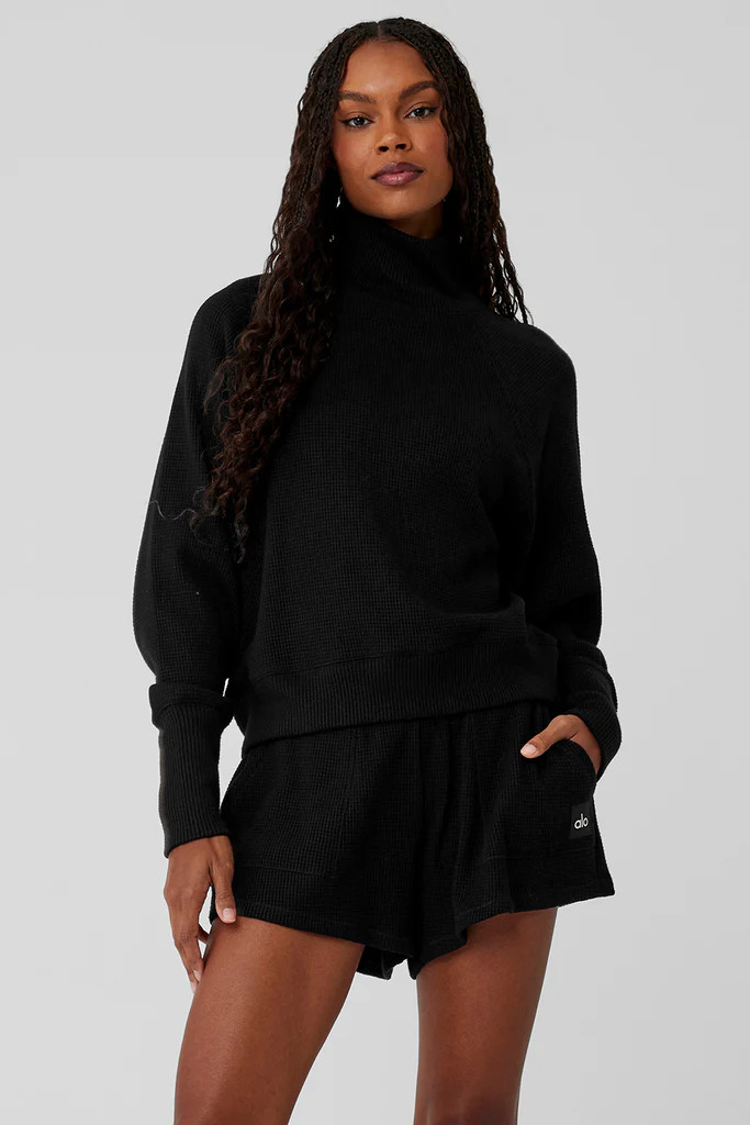 Waffle Weekend Escape Mock Neck Long Sleeve | Alo Yoga (US)
