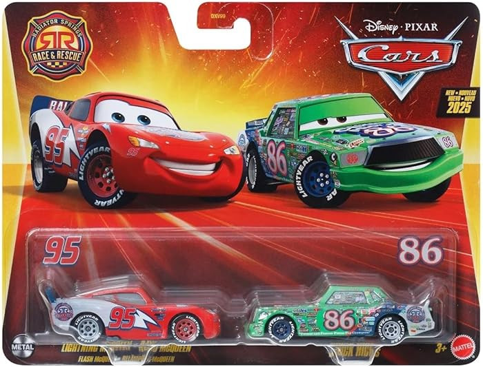 Cars Disney Pixar Pack of 2 Metal Cars 1:55 - Radiator Springs Rally Race 200 Lightning Mcqueen &... | Amazon (US)