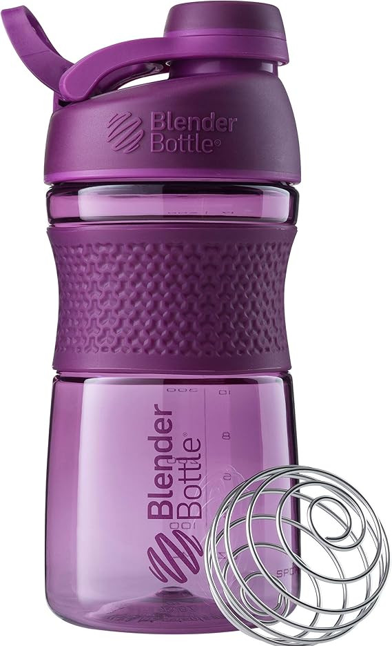 BlenderBottle SportMixer Shaker Bottle Perfect for Protein Shakes and Pre Workout, 20-Ounce, Plum | Amazon (US)