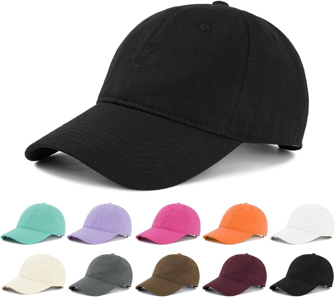 American Trends Baseball Cap for Women Men Adjustable Cotton Dad Hat, Classic Plain Ponytail Hat ... | Amazon (US)